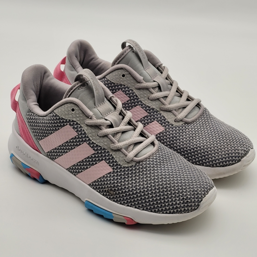 Youth adidas Racer TR 2.0 Kids Sneakers Size 4.5, Mesh & Cushioned Comfort, Used